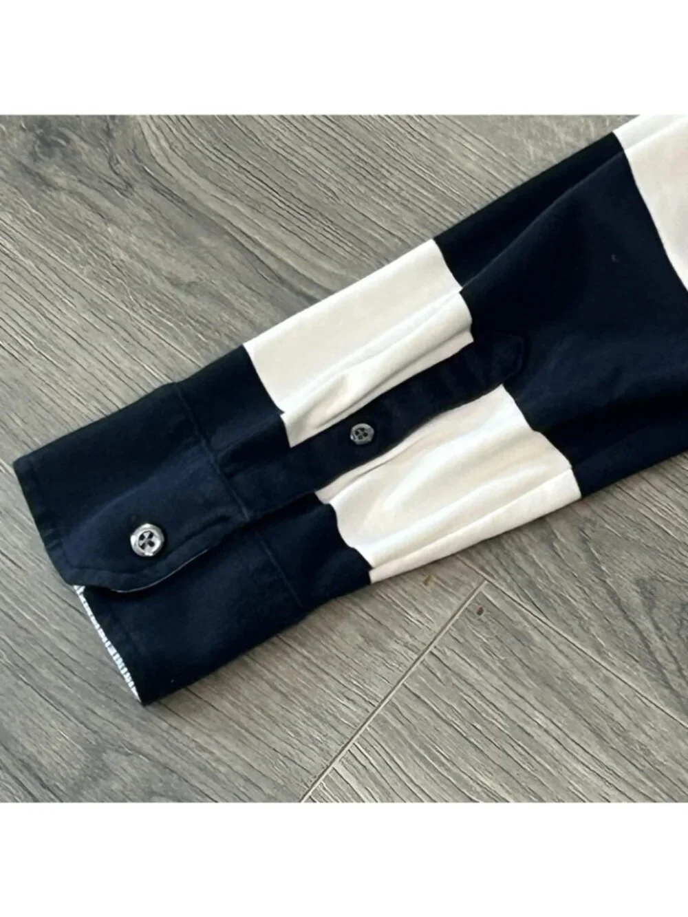 Banana Republic Luxury Touch Polo Shirt Mens XL Navy Rugby Stripe Long Sleeve
